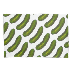Crunchy Green Kosher Dill Pickle Foodie Print Kussensloop