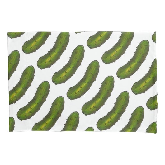 Crunchy Green Kosher Dill Pickle Foodie Print Kussensloop (Voorkant)