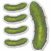 Crunchy Green Kosher Dill Sour Pickle Sticker (Voorkant)