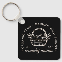 Crunchy mama organische moeders club grappige quot sleutelhanger