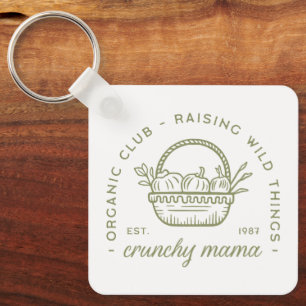 Crunchy moeder biologisch vegetarisch eco vriendel sleutelhanger