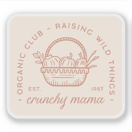 Crunchy moeder organische club homestead sahm esth sticker (Voorkant)