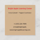 Crunchy  red  apple -add logo  vierkante visitekaartje (Achterkant)