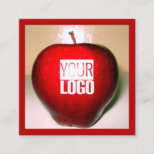 Crunchy red apple -add logo vierkante visitekaartje (Voorkant)