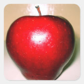 Crunchy  red  apple vierkante sticker (Voorkant)