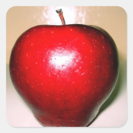 Crunchy  red  apple vierkante sticker (Voorkant)