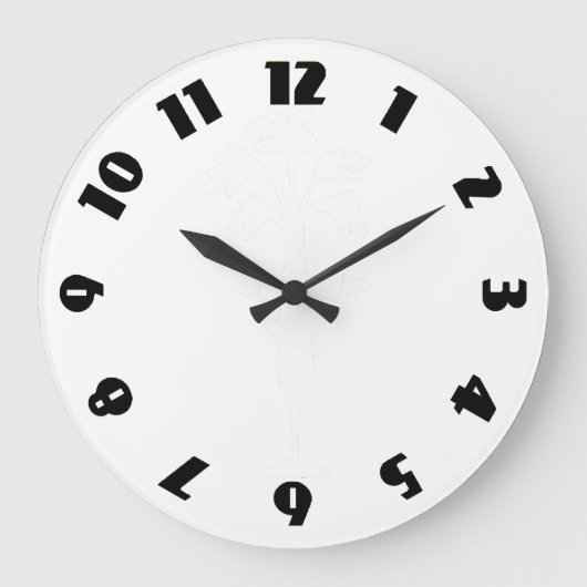 'Crunchy Time' Gele grote ronde wandklok (Voorkant)