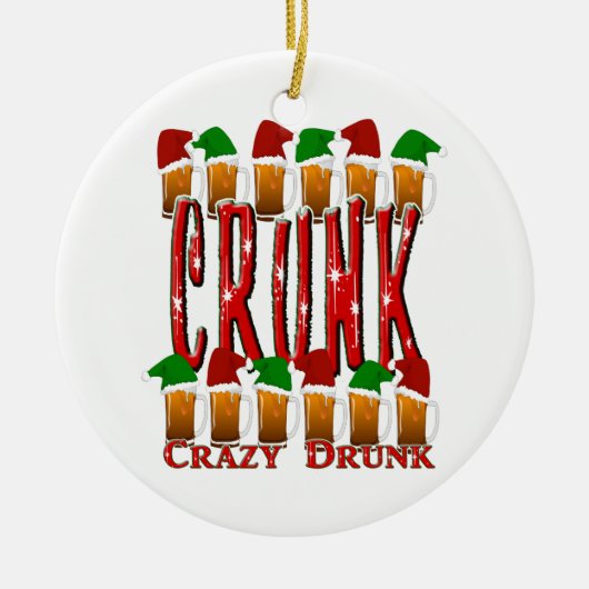 CRUNK - Crazy Dronken Keramisch Ornament (Voorkant)
