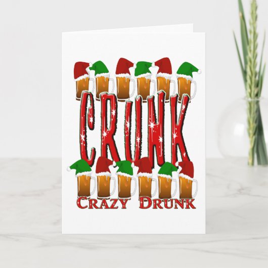 CRUNK - Gek Drink kerstfeest Feestdagen Kaart (Voorkant)