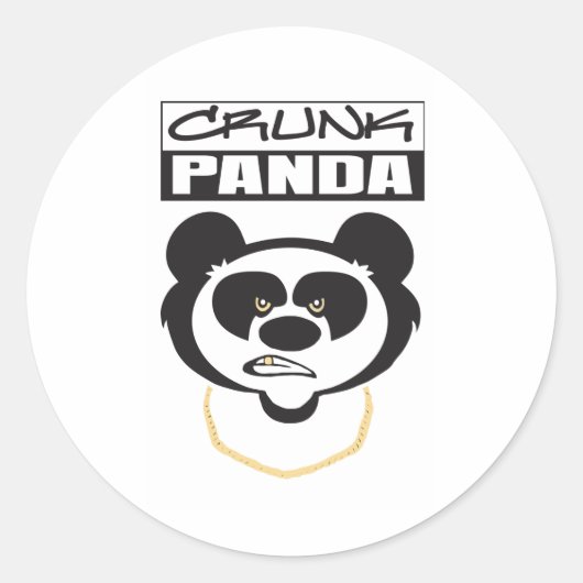 Crunk Panda Ronde Sticker (Voorkant)