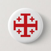 Crusader Cross Ronde Button 5,7 Cm (Voorkant)