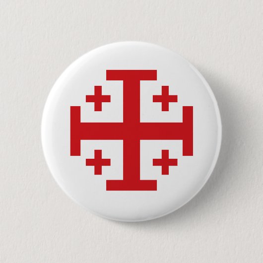 Crusader Cross Ronde Button 5,7 Cm (Voorkant)