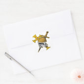 Crusader Helmet Cross en Sword Vierkante Sticker (Envelop)