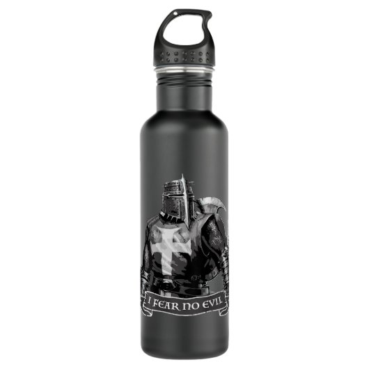 Crusader Ik vrees geen boosaardige Templar Warrior Waterfles (Voorkant)