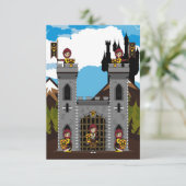 Crusader Knachten en Castle RSVP-kaart RSVP Kaartje (Staand voorkant)