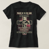 Crusader Knight Templar Warrior of God vreest dat T-shirt (Design voorkant)