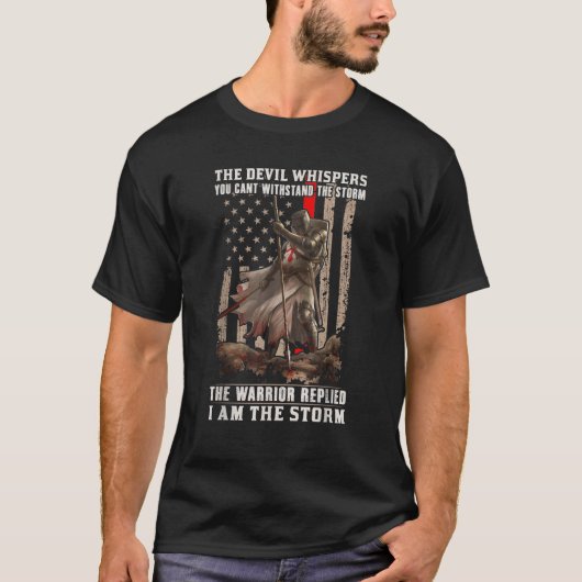 Crusader Knight Templar Warrior van God Ik ben de  T-shirt (Voorkant)