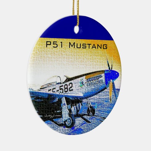 "Crusader" P51 Mustang © 2009 S.J. Keramisch Ornament (Rechts)