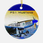 "Crusader" P51 Mustang © 2009 S.J. Keramisch Ornament (Voorkant)