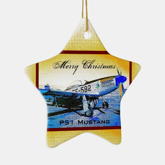 "Crusader" P51 Mustang © 2009 S.J. Keramisch Ornament (Rechts)