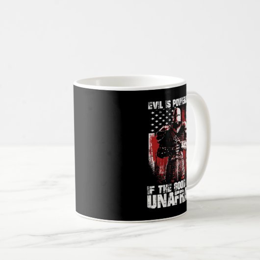 Crusader The Good is unangst Fight Evil Knight T Koffiemok (Voorkant rechts)