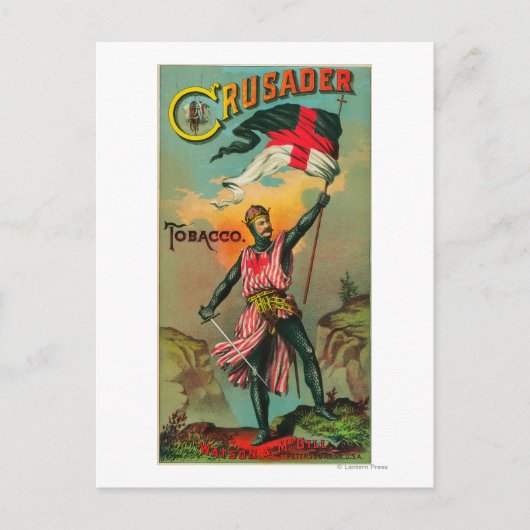 Crusader Tobacco Label Petersburg, VA Briefkaart (Voorkant)