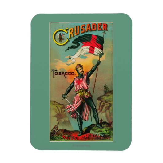 Crusader Tobacco Label Petersburg, VA Magneet (Verticaal)