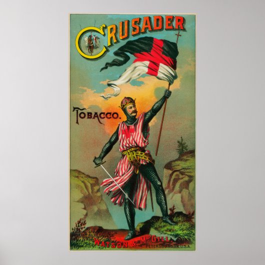 Crusader Tobacco Label Petersburg, VA Poster (Voorkant)