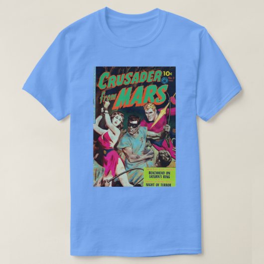 Crusader van mars stripverhaal cover aesthe t-shirt (Design voorkant)