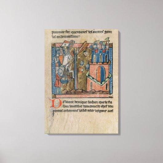 Crusaders bombarderen Nicaea met koppen in 1097 Canvas Afdruk (Voorkant)