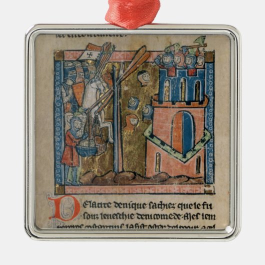 Crusaders bombarderen Nicaea met koppen in 1097 Metalen Ornament (Voorkant)