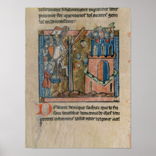 Crusaders bombarderen Nicaea met koppen in 1097 Poster