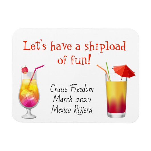 Cruse deur Stateroom Magnet Drinken Cocktails Magneet (Horizontaal)