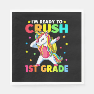 Crush 1st Grade Dabbing Eenhoorn Back to School Me Servet