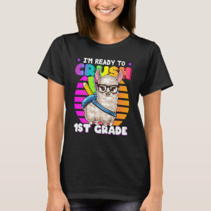 Crush 1st Grade Llama Rugzak Terug Naar School Mei T-shirt