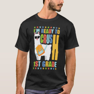 Crush 1st Grade Llama Rugzak Terug naar School Mei T-shirt
