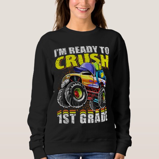 Crush 1st Grade Monster Truck-rugzak Terug naar Sc Trui (Voorkant)