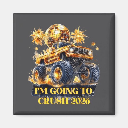 Crush 2026 Monster Truck New Year Party Countdown  Magneet (Voorkant)