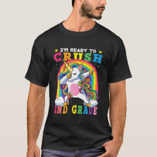Crush 2de graad Dabbing Unicorn terug naar school T-shirt