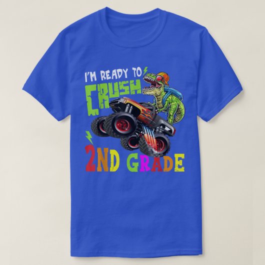 Crush 2nd Grade Dinosaur Monster Truck Back To Sch T-shirt (Design voorkant)