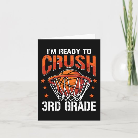 Crush 3rd Grade Basketbal Terug naar School Boys K Kaart (Voorkant)