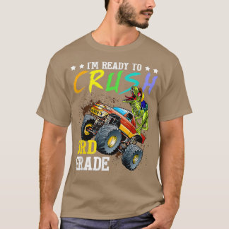 Crush 3rd Grade Dinosaur Monster Truck Terug naar  T-shirt
