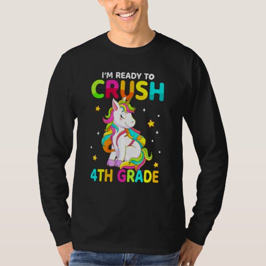 Crush 4th Grade Dabbing Unicorn Back To School Gir T-shirt (Voorkant)