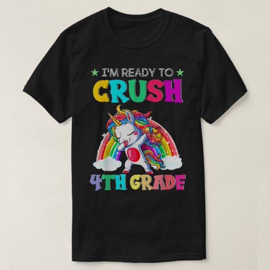 Crush 4th Grade Unicorn Dabbing Back To School Gir T-shirt (Design voorkant)
