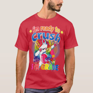 Crush 5th Grade Unicorn Terug naar schoolmeisjes  T-shirt