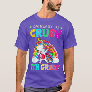 Crush 7de graad Unicorn die terug naar school Gir T-shirt