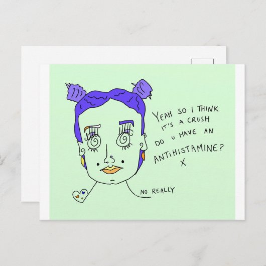 Crush | Afdrukken Briefkaart | #overhear (Voorkant / Achterkant)