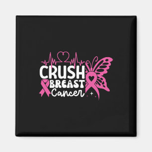 Crush Borstkanker Awareness Bling Pink Ribbon 2 Magneet