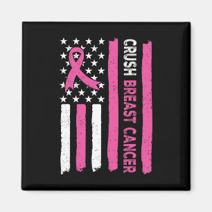 Crush Borstkanker Awareness Bling Pink Ribbon 3 Magneet