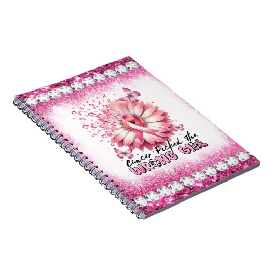 Crush Borstkanker Awareness Month Roze lint Notitieboek (Rechterzijde)